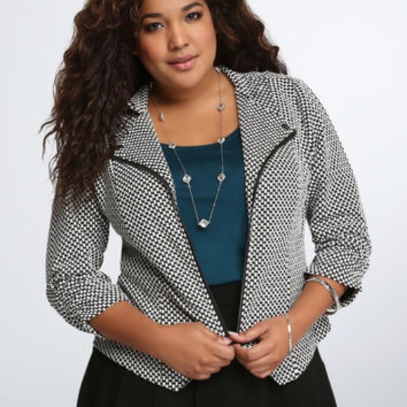 torrid Jackets & Blazers - Black and White Moto Jacket.